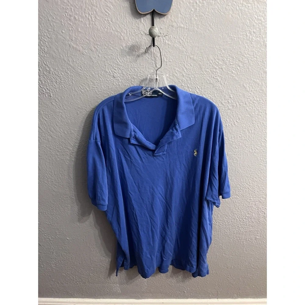 Polo Ralph Laureen Blue Polo‎ Short Sleeve Size XXL Vintage  Mens